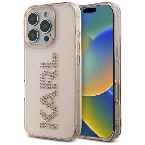 Custodia Per Iphone 16 Pro Rosa Con Logo Karl Lagerfeld - Foto 2