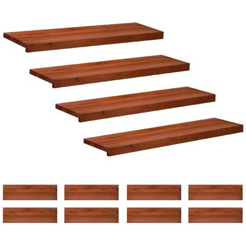 Tappeti per scale 12 pz 90 x 30 x 2 cm Marrone - Foto 1