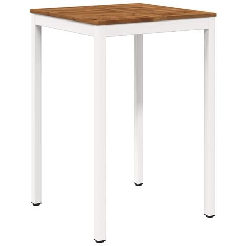 Tavolo Bar da Giardino Naturale e Bianco 70 x 68,5 x 105 cm - Foto 1