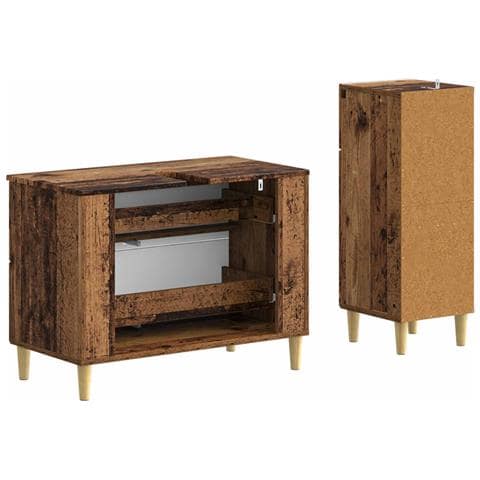 Set di Armadi da Bagno da 2 Pezzi ARNHEM Legno antico - Foto 2