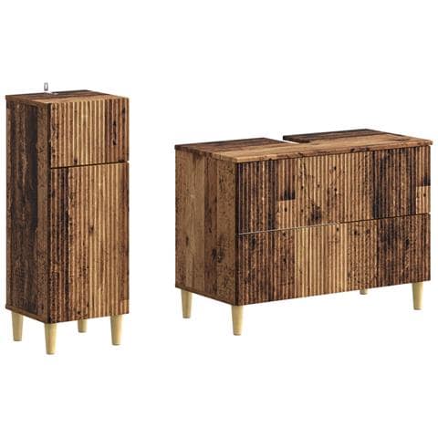 Set di Armadi da Bagno da 2 Pezzi ARNHEM Legno antico - Foto 1
