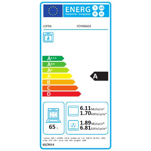 Forno a Gas FOVN66GE da Incasso Capacità 66 Litri Classe Energetica A Colore Nero - Foto 2