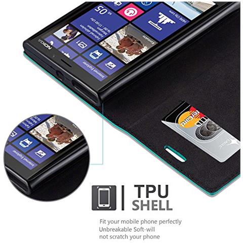Custodia Compatibile Con Nokia Lumia 920 In Turchese Petrolio - Coperchio Protettiva Con Chiusura Magnetica, Funzione Stand E Tasca Per Le Carte - Foto 2
