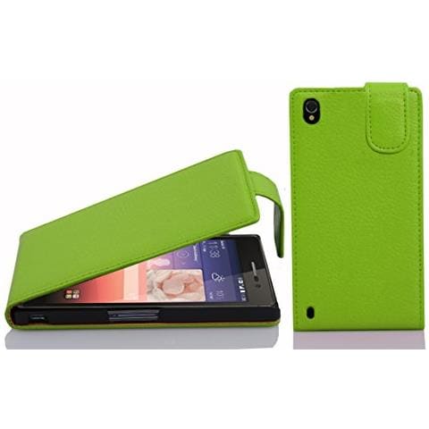 Custodia Compatibile Con Huawei P7 In Verde Limone - Coperchio Protettivo In Design Flip Realizzato In Similpelle Testurizzata - Foto 1