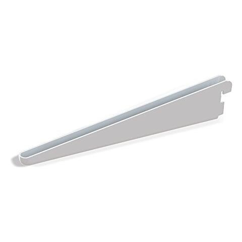 7908712 Supponti Per Mensola Con Profilo Cremagliera Doppia Perforazione Passo 32mm, Bianco, 270mm, Set Di 20 Pezzi - Foto 2