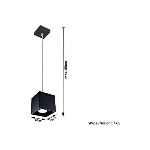 Quad 1 - Lampadario In Alluminio, Colore: Nero - Foto 2