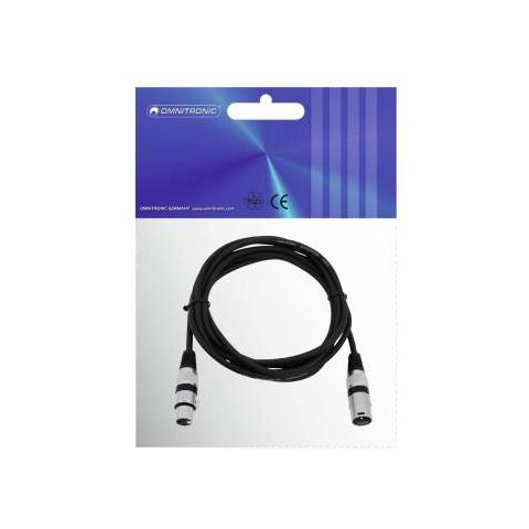 XLR cavo 3 pol. 3,0 m nero - Foto 2