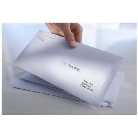 L7636-25, Bianco, Rounded rectangle, 45.7 x 21.2 mm, A4, Carta, Laser - Foto 2