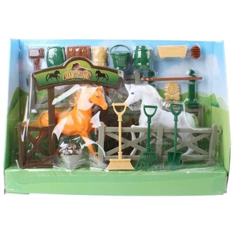 Set Da Gioco Stalla Di Kailey 4 Pezzi Marrone / Bianco - Foto 2