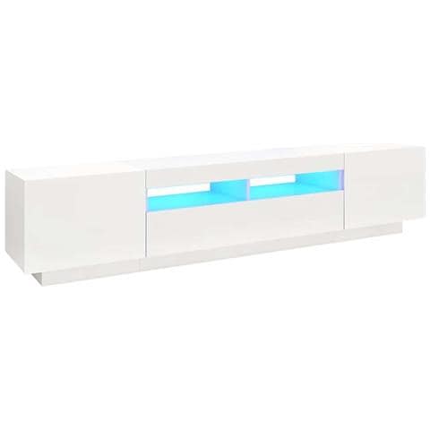 Mobile Porta TV con Luci LED Bianco 200x35x40 cm - Foto 1