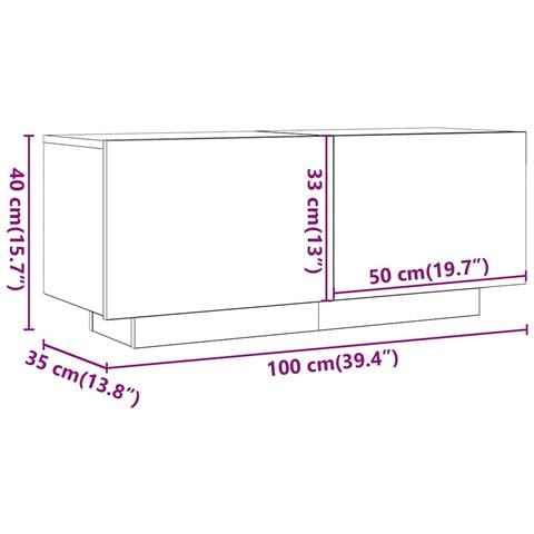 Mobile Porta TV con Luci LED Bianco 200x35x40 cm - Foto 10