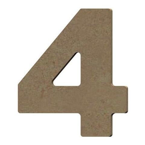 Numero 4 In Legno Mdf Per La Decorazione - 8 Cm - Foto 1