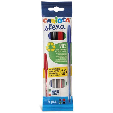 41646 Penna a Sfera Colore Nero /Blu /Verde /Rosso 4 pz - Foto 1
