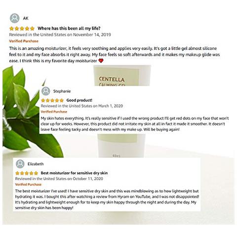 Crema Gel Calmante Alla Centella 202 Fl Oz Idratazione Profonda, Ingredienti Botanici Con Estratti Di Centella Asiatica E Melaleuca Una Crema Idratante Viso Per Pelli Sensibili E Secche Trattamento Per L'acne Pelle Chiara Un Siero Viso Per Acne - Foto 2