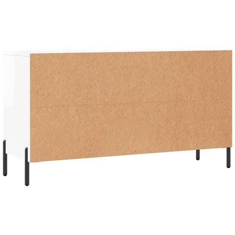 Panca Porta Scarpe Bianco Lucido 102x35x55 Cm Legno Multistrato - Foto 2