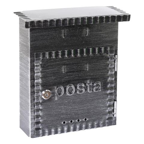 Rustica D-2201 Cassetta Postale Individuale In Metallo Di Stile Rustico, Cassetta Della Posta Da Parete, Dimensione S (din A5), Nero - Foto 1