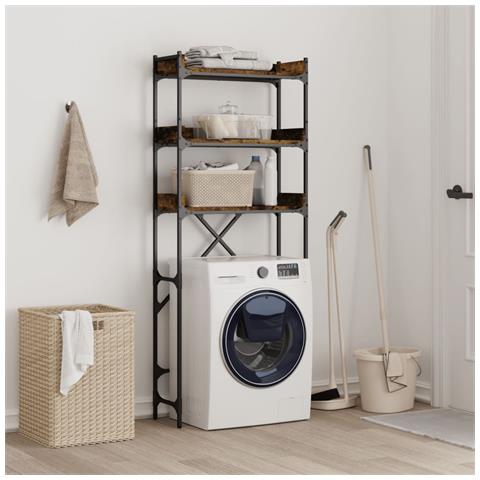 Scaffale Per Lavatrice Rovere Fumo 67x25x163 Cm Multistrato - Foto 2