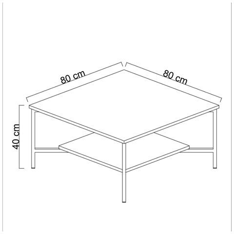 Tromso Tavolino Industriale Quadrato Nero - Foto 2