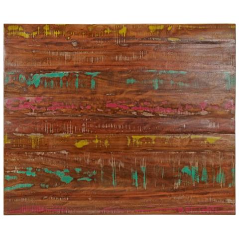 Piano Tavolo 100x80x2,5 Cm Rettangolare In Massello Di Recupero - Foto 1