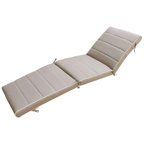 Cuscino In Poliestere Sfoderabile Impermeabile 185x57 Cm Per Lettino Da Esterno - Tan - Foto 1