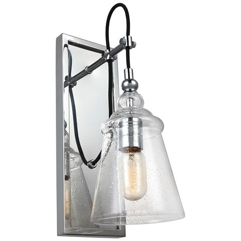 Applique Industrial Nordico Loras Acciaio Vetro 1 Luce E27 - Foto 1
