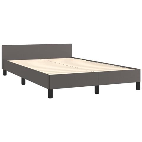 Giroletto senza Materasso Grigio 120x190 cm Similpelle - Foto 1