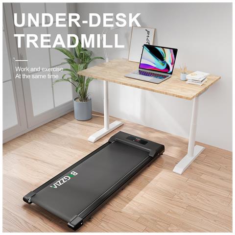 Tapis Roulant Elettrico Pieghevole,walking Pad 10 Km/h,tappeto Corsa Extra Large 42cm,con Telecomando E Display Lcd,telaio Rinforzato And 220lb Max Weight For Home Office Exercise - Nero - Foto 2