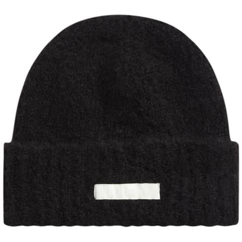 Satin Label Beanie Beanie Berretto Pelle Accessori Donna Nero Eu One Size, K60k611161 Bax - Foto 1