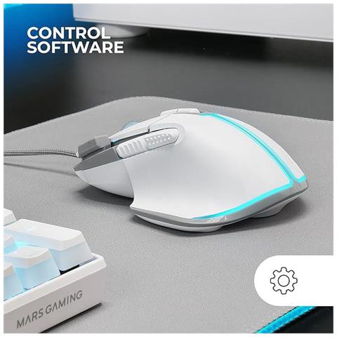 Mouse Gaming MMX Laser 9 tasti 12800 DPI Colore Bianco - Foto 2