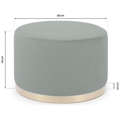 Pouf Charlotte Ii In Velluto Verde Abete E Metallo Dorato - Foto 8
