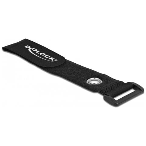 Fascetta per cavi a strappo con gancio e occhiello di fissaggio L 190 x L 25 mm nero 5 pezzi - Foto 1