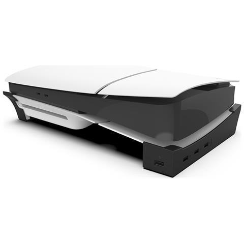 Hub Usb Per Playstation 5 Slim / 5 Pro Con Supporto Orizzontale, Nero - Foto 1