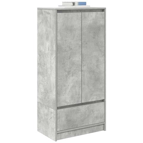 Armadio con Cassetto Grigio Cemento 55,5x34x119,5 cm Truciolato - Foto 9