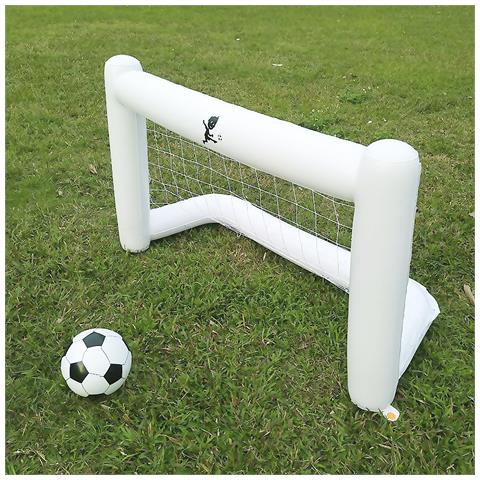 Porta Da Calcio Gonfiabile E Pallone. 160x105 Cm. 160x80x105 Cm. Colore Bianco - Foto 5