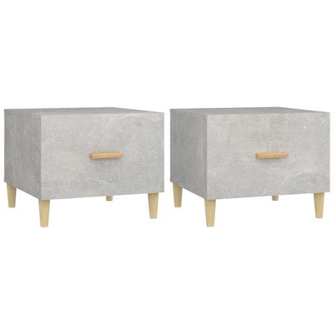 Tavolini Salotto 2pz Grigio Cemento 50x50x40 Legno Multistrato - Foto 1