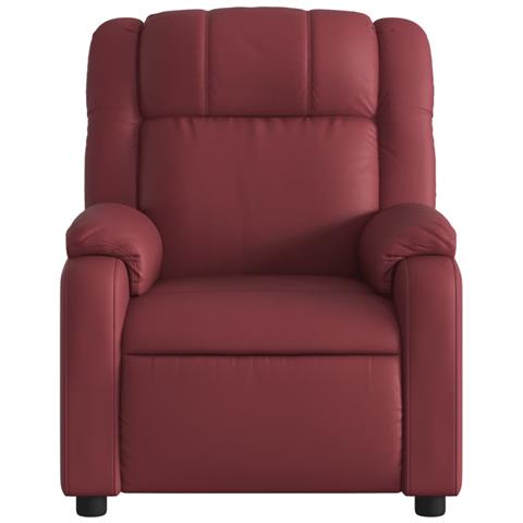 Poltrona Reclinabile Elettrica Rosso Vino in Similpelle - Foto 9