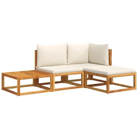 Set Divani da Giardino 4pz con Cuscini Legno Massello di Acacia - Foto 1