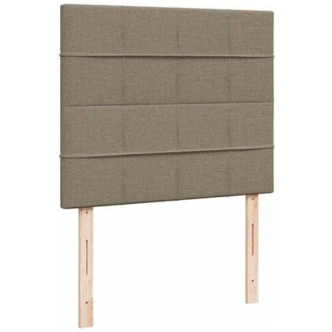 Letto a Molle con Materasso e LED Tortora 120x190 cm in Tessuto - Foto 9
