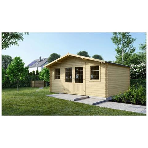 Casetta Da Giardino In Legno - 19.20m2 - 4.80x4.00m - 40mm - Colore: Naturale - Foto 1