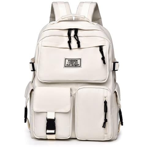Zaino Casual Versatile Per Studenti - Grande Capacità, Spallacci Imbottiti Beige - Foto 1