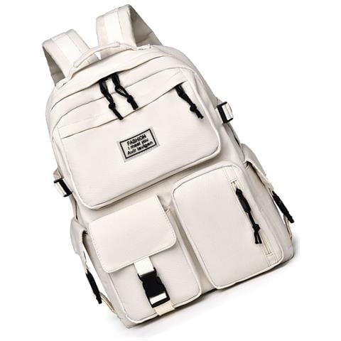 Zaino Casual Versatile Per Studenti - Grande Capacità, Spallacci Imbottiti Beige - Foto 2