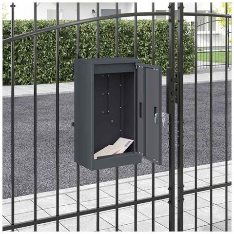 cassetta postalepastkastei Antracite 30 x 23 x 55 cm Acciaio - Foto 2