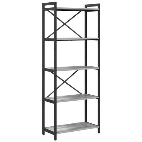 Libreria Grigio sonoma 60 x 30 x 153 cm Legno multistrato - Foto 1