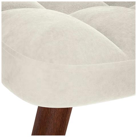 Poltrona a Dondolo con Poggiapiedi Crema in Velluto - Foto 9