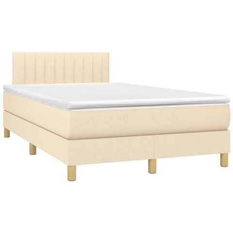 Giroletto a Molle con Materasso Crema 120x190 cm in Tessuto - Foto 1