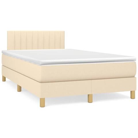 Giroletto a Molle con Materasso Crema 120x190 cm in Tessuto - Foto 2