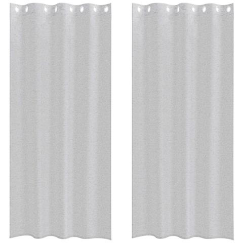 Tende con tende 2 pcs Grigio chiaro 140x175cm Poliestere - Foto 1