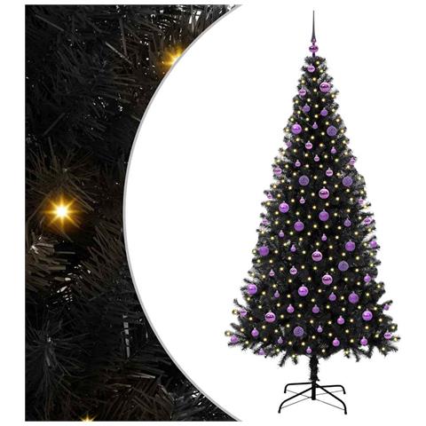 Albero di Natale con 300 LED con supporto Nero 210 cm PVC - Foto 1