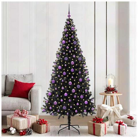 Albero di Natale con 300 LED con supporto Nero 210 cm PVC - Foto 2