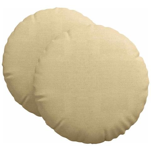 Cuscini per Seduta 2 pcs Grigio Verde Ø 60 cm Tessuto in Cords - Foto 1